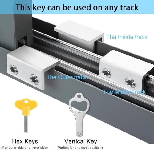 AUSWAUR Window Locks, 6 Sets Window Locks Security with Key, Adjustable Aluminum Sliding Window Security Safety Locks Child Proof Security Lock Stoppers for Vertical & Horizontal Sliding Window - Image 5