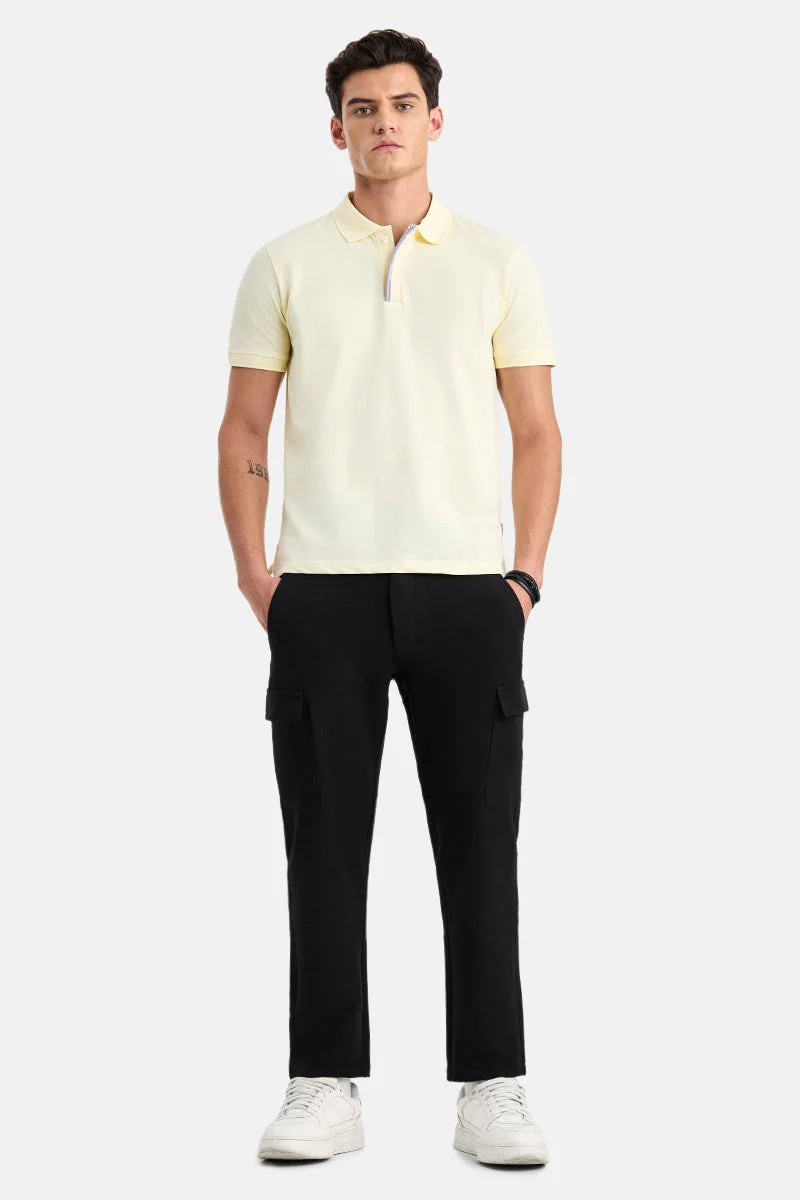 سنيتش Black Solid Regular Fit Streetwear Cargo