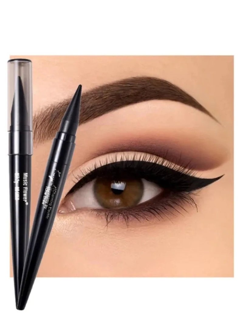 Music Flower Kajal Eyeliner Pen Charming Eyes Makeup Eyeliner Pencil Waterproof Long Lasting Smudge Proof Eye Liner Pen Smooth Texture Long Wearing Eyeliner Pencil Black  - Image 2