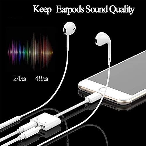 DesofIcon [Apple MFi Certified] 2PACK iPhone Lightning to 2 Lightning Adapter, Dual Lightning AUX + Charger Adapter Dongle Cable Splitter Compatible for iPhone 12/11/SE/X/XR/XS/8/7/6 Support Call + Charging - Image 4