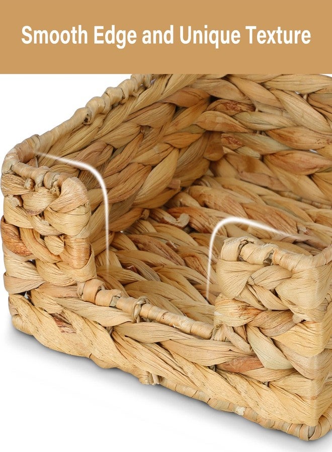 Graciadeco Ratten Napkin Holder for Table, Square Water Hyacinth Serving Tray for Paper Napkins Kitchen Restaurant Dinner Wicker Baskets 7.8" x 7.8" x 2.6" - Image 3