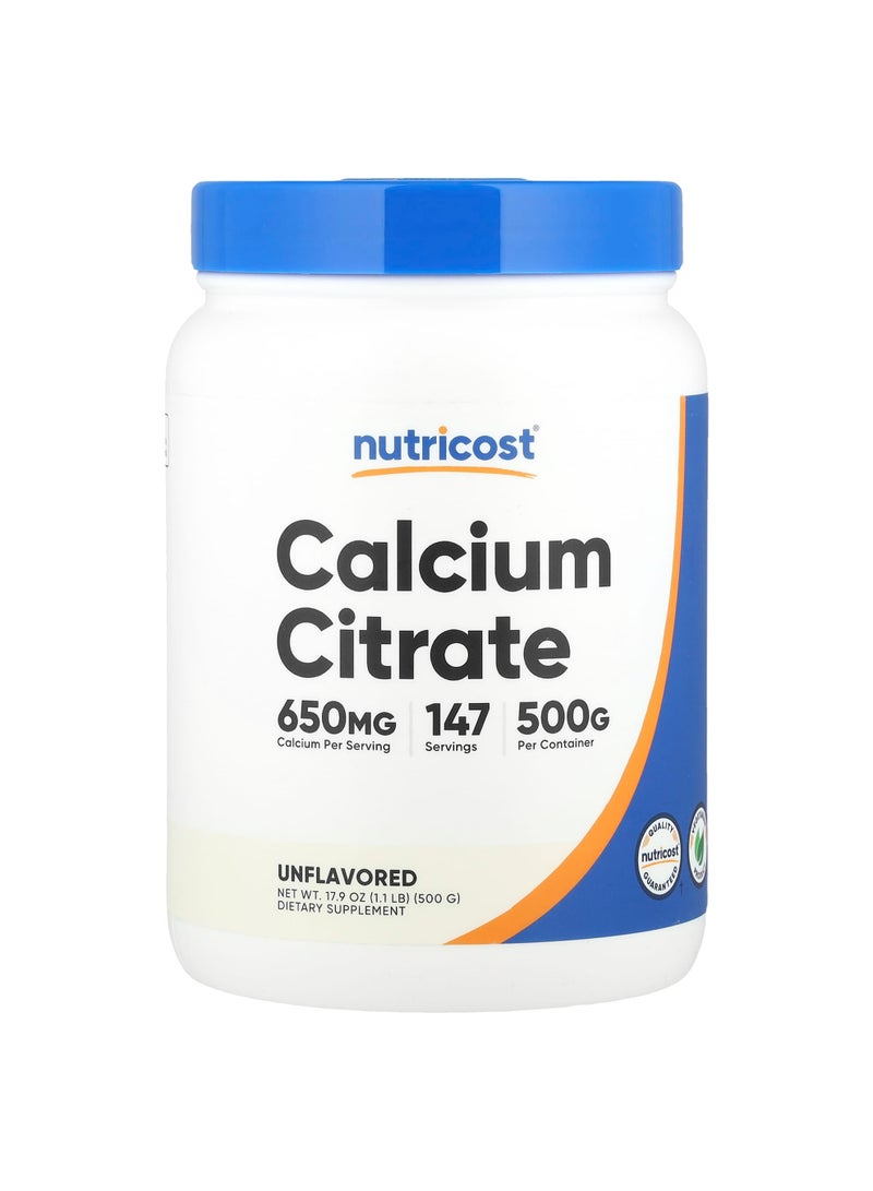 Calcium Citrate, Unflavored, 17.9 oz (500 g)