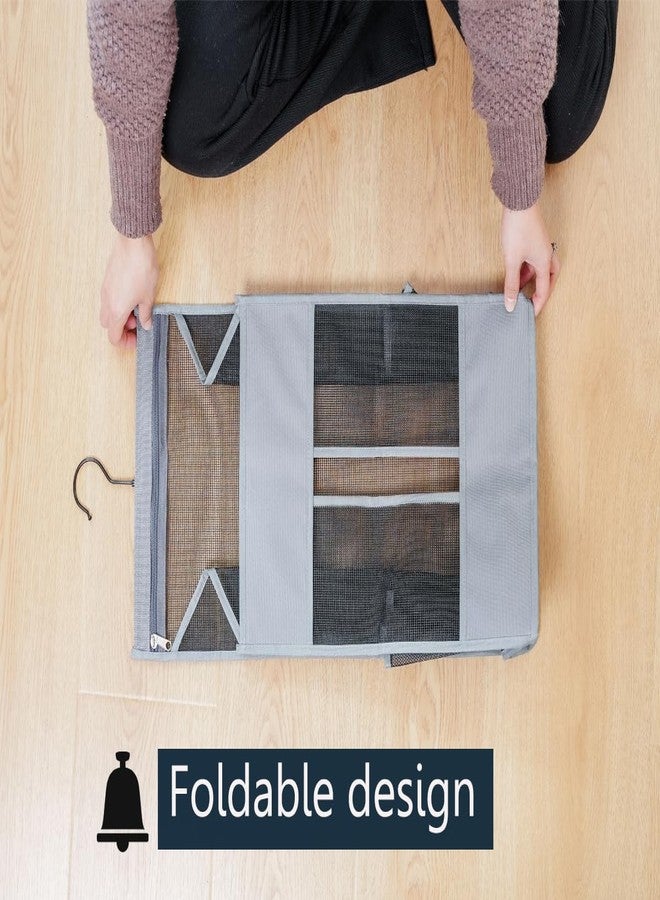 ALYER Hanging Plastic Grocery Bag Holder and Dispenser,Mesh Over the Cabinet Door Organizer with Easy-Access Openings for Kitchen Towel,Bras,Laundry,Installation Free(Black, 21.7"H * 11.8"W * 5.9"D) - Image 5