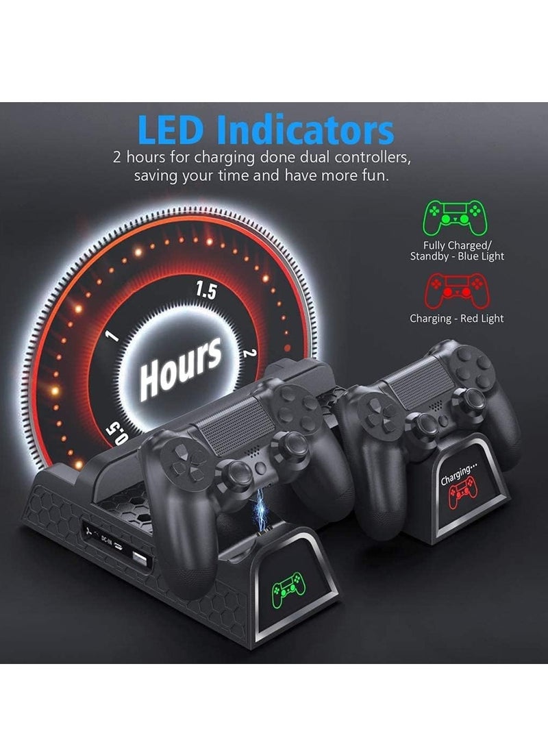 Generic - Vertical Stand with Dual Controller EXT Port and 12 Game Slots for Playstation 4/ Playstation 4 Slim/ Playstation 4 Pro, Playstation 4 Pro - Image 1