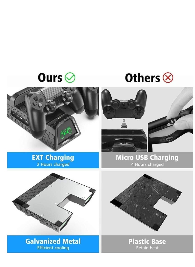Generic - Vertical Stand with Dual Controller EXT Port and 12 Game Slots for Playstation 4/ Playstation 4 Slim/ Playstation 4 Pro, Playstation 4 Pro - Image 1