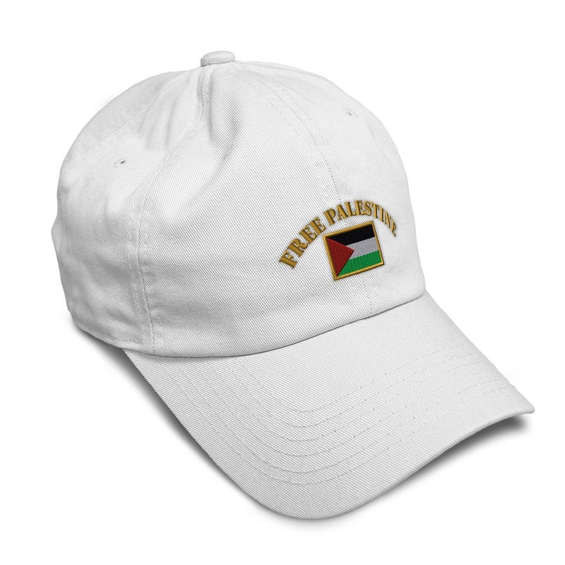 Speedy Pros Soft Baseball Hat Embroidered Dad Hat Free Palestine Flag Embroidery Men Ladies Baseball Cap Cotton White Design Only - Image 2