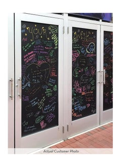 Y&D Black Board Chalkboard Sticker with 5 Chalks Removable Teaching Writing Stickers Self Adhesive Wall Vinyl Draw Décor for Kids Rooms School Home Office 45cmx100cm  - Image 3