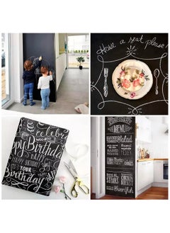 Y&D Black Board Chalkboard Sticker with 5 Chalks Removable Teaching Writing Stickers Self Adhesive Wall Vinyl Draw Décor for Kids Rooms School Home Office 45cmx100cm  - Image 4