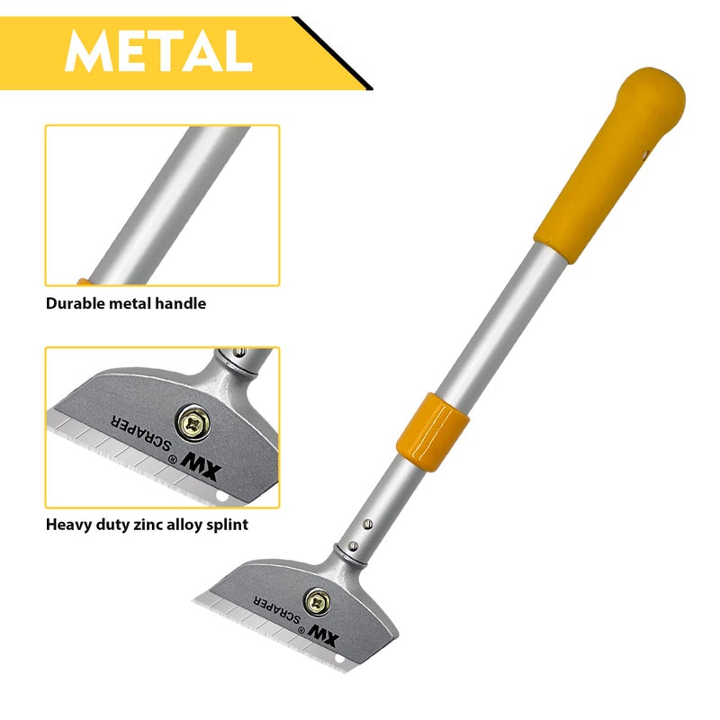 XW Razor Blade Scraper with Adjustable Handle, 23" Long Handle Heavy Duty Floor Scraper, Extra 10 PCS Blades Included - Image 2