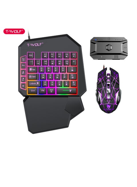 RGB Backlit TF900 One-Handed Gaming Keyboard TF900 Set Throne