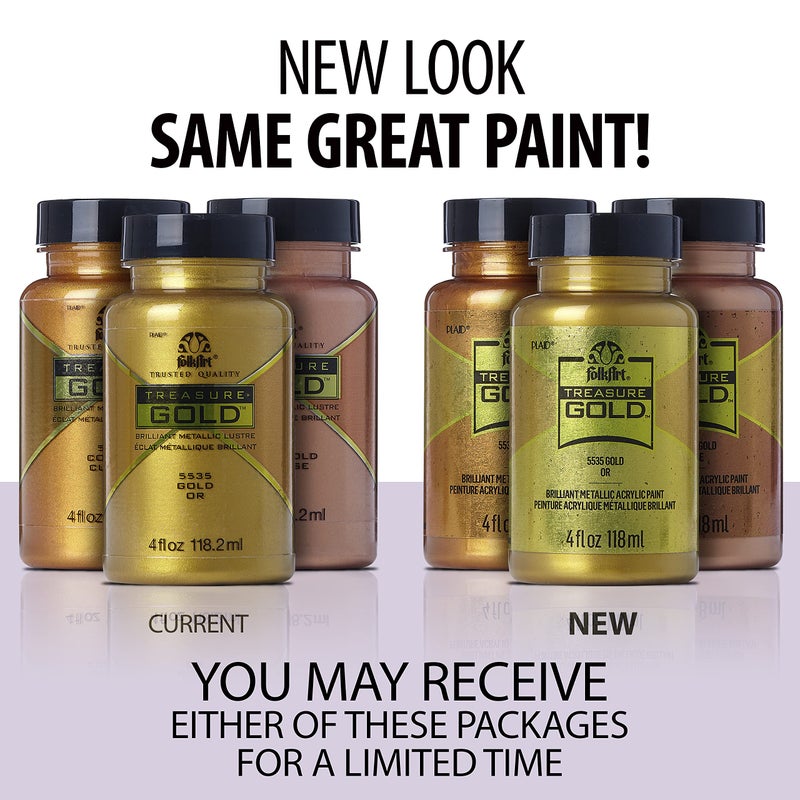 FolkArt Treasure Gold Brilliant Metallic Paint, 4 oz, Blue Quartz (Acrylic) - Image 2
