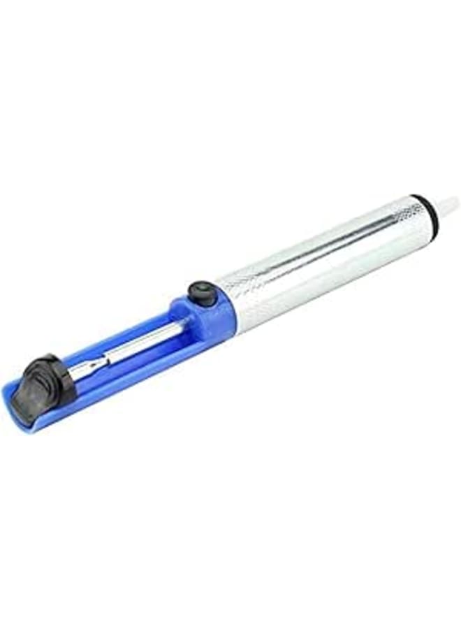 Metal Desoldering Pump Sucker Solder Irons Removal Remover Tool (Blue Silver)