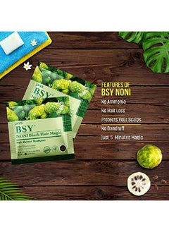 BSY Noni Black Hair Magic 12ml x 5 Sachets |100% Ammonia Free | Fruit based Hair Color Shampoo | Anti Hair fall Hair Color | Black Hair Dye | 5 minutes hair color | noni hair color | Anti Dandruff.  - Image 5