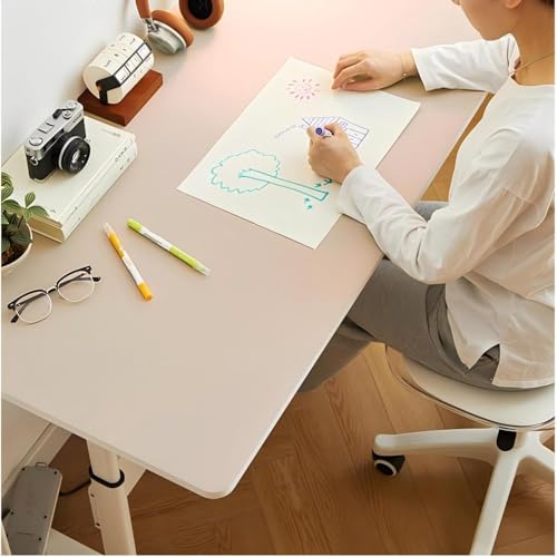 Bloss Extra Large Desk Mat 55" x 24", Non-Slip Dressing Table Cover Protector, Waterproof Student Study Desk Mat, PU Leather Computer Writing Desk Pad for Home Office and Decor - Beige - Image 5