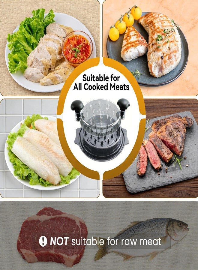 Jusdreen أداة تقطيع الدجاج الاحترافية مقاس 10 بوصات، أداة تقطيع اللحوم لصدور الدجاج، تصميم تقطيع مرئي مع قاعدة مانعة للانزلاق، مقبض مريح خالٍ من مادة BPA للدجاج ولحم الخنزير ولحم البقر (أسود) - Image 5