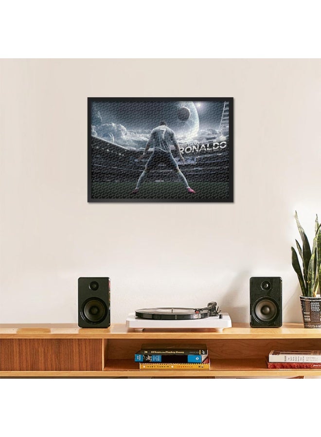 بانوراما خلفية استاد كريستيانو رونالدو، بازل من 1000 قطعة: فن جداري لملعب كرة القدم الأسطوري، ورق مطفي قابل للتأطير لتذكارات الرياضة لمحبي كرة القدم الفائقين وديكور غرفة الألعاب - Image 3