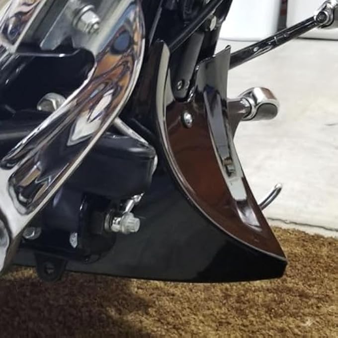 HDBUBALUS Lower Front Chin Spoiler Air Dam Fairing Cover Gloss Black Fit for Harley Fatboy Softail Touring Glide Dyna - Image 2