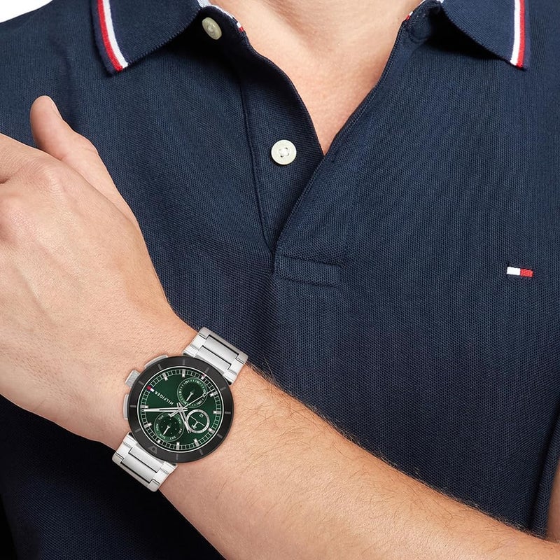 Tommy Hilfiger Men's Green Dial Stainless Steel Bracelet Watch - Image 4