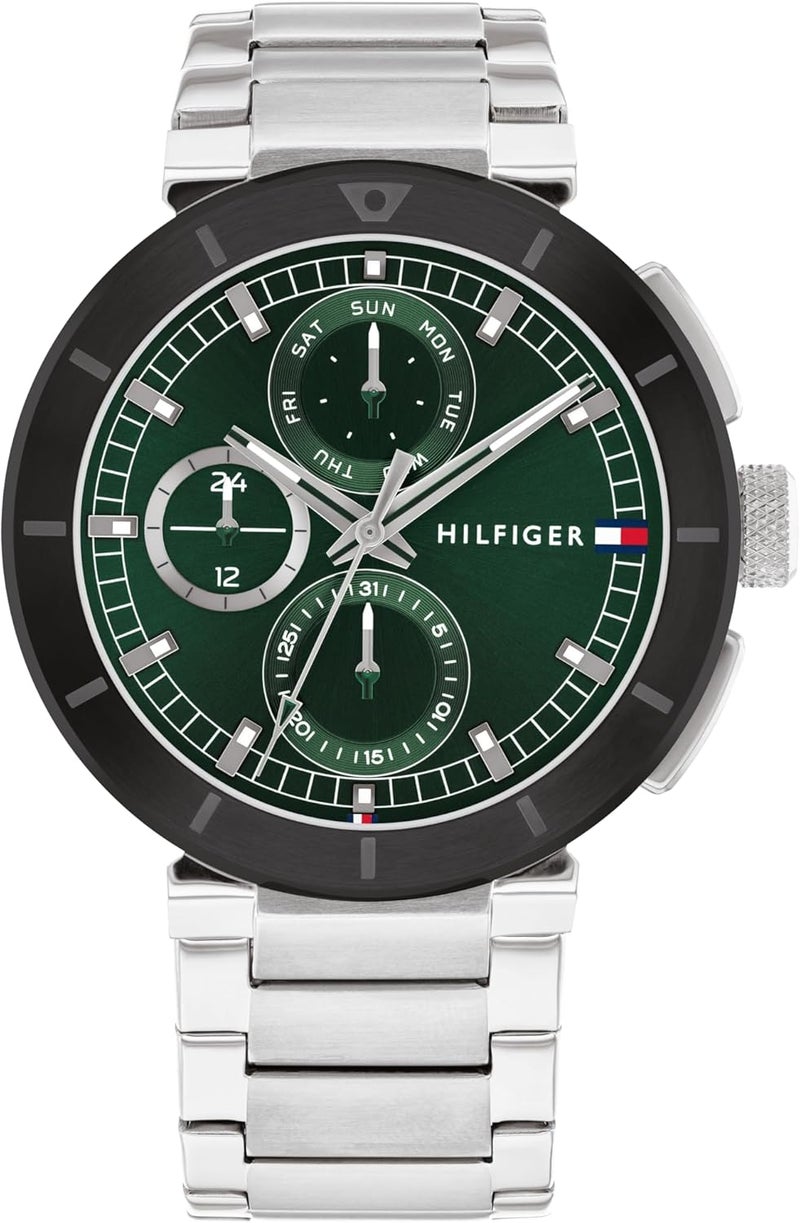 Tommy Hilfiger Men's Green Dial Stainless Steel Bracelet Watch - Image 1