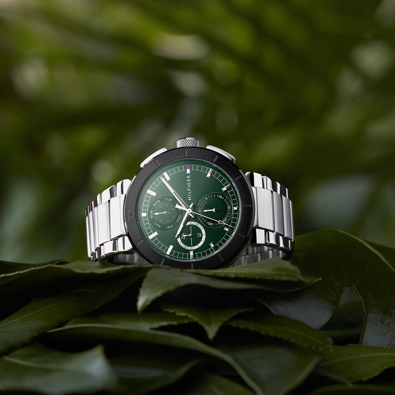 Tommy Hilfiger Men's Green Dial Stainless Steel Bracelet Watch - Image 5
