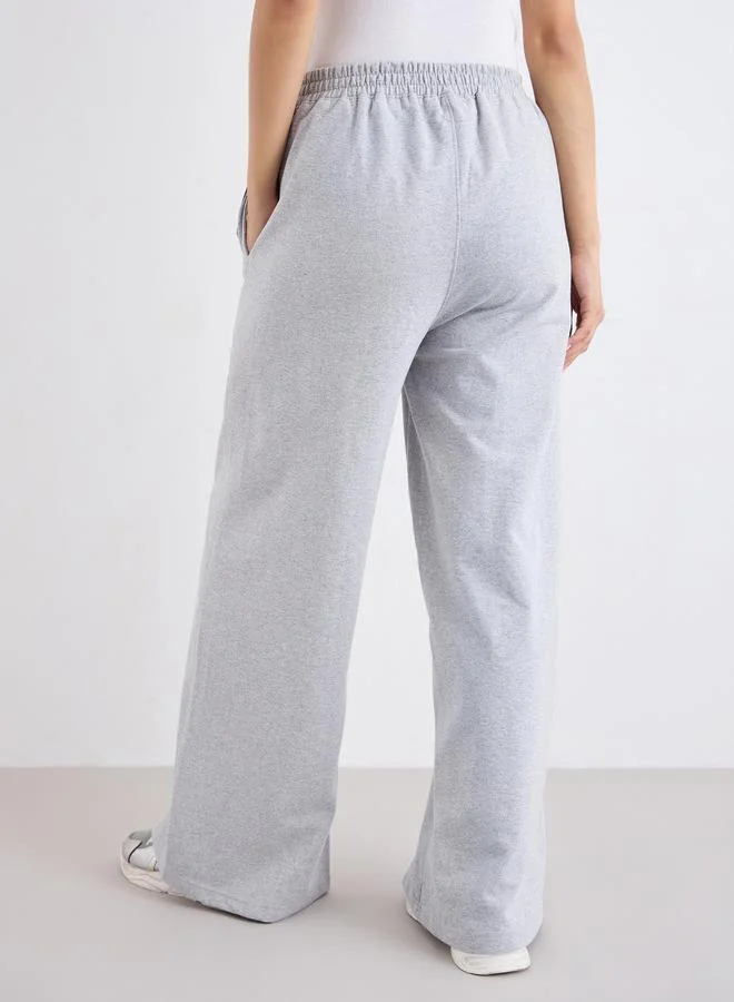 Styli Styli Wide Leg Joggers with Front Split Hem