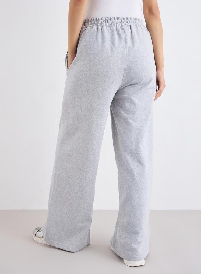 Styli Wide Leg Joggers with Front Split Hem - Image 4