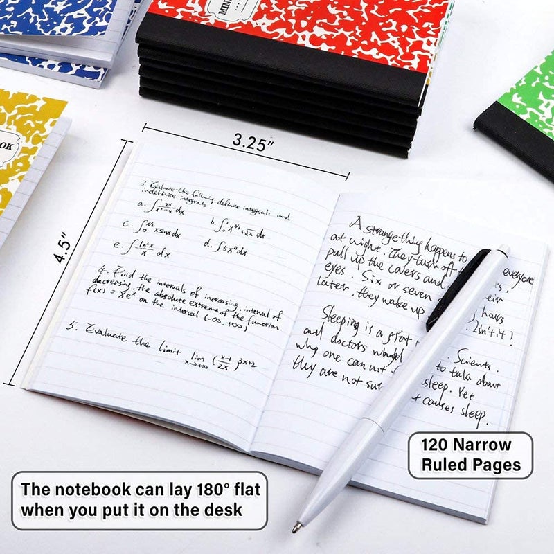 feela Composition Notebook, Mini Sized 30 Pack 5 Colors Narrow Ruled Mini Composition Books Bulk, Small Pocket Marble Cute Journal Notebooks for Kids School Home Office, Pocket Sized 4.5 x 3.25 in - Image 2