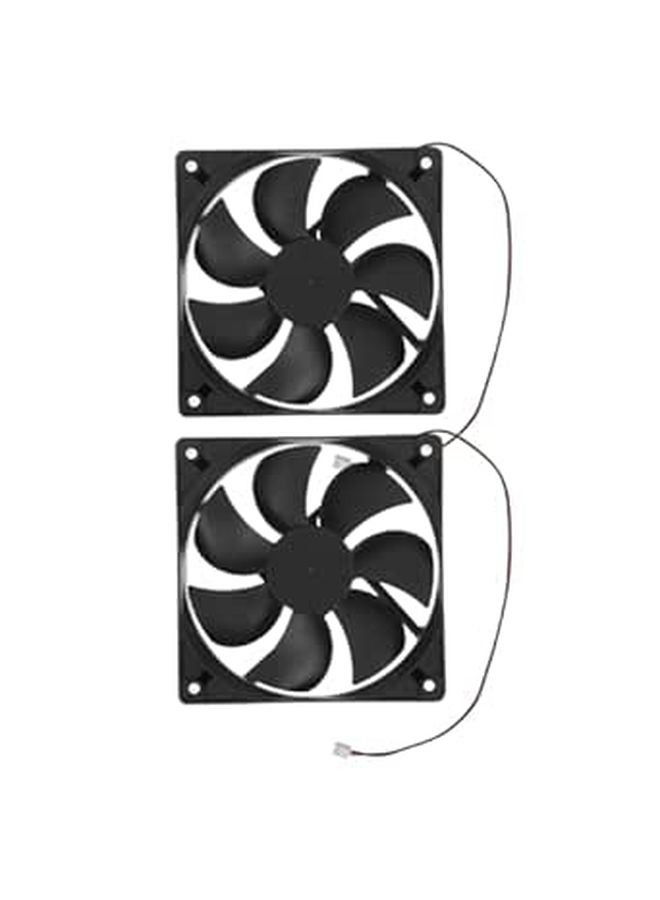 Dual Ball Bearing Computer Cooling Fan 2Pcs Enhanced Airflow Automatic Speed Control For Desktop Case - Image 1