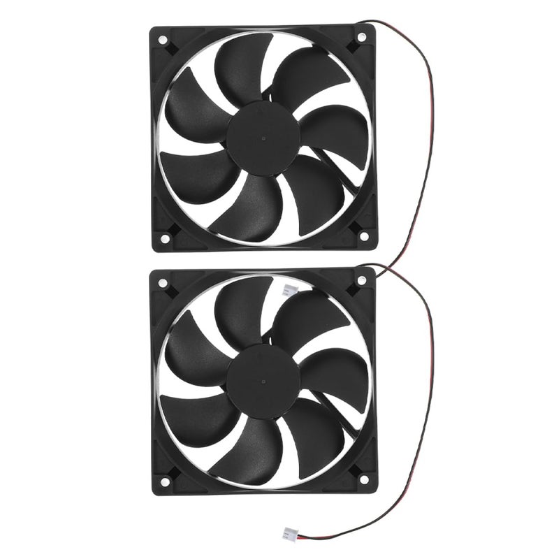 Dual Ball Bearing Computer Cooling Fan 2Pcs Enhanced Airflow Automatic Speed Control For Desktop Case - Image 2