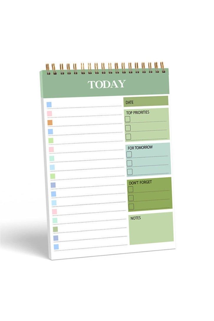 To Do List Notepad - Daily Planner Notepad Undated 52 Sheets, 5.51" x 8.66" Planning Pad Checklist Productivity Note Pad for Work and Personal Organized（Green） - Image 1