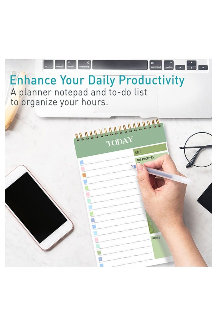 To Do List Notepad - Daily Planner Notepad Undated 52 Sheets, 5.51" x 8.66" Planning Pad Checklist Productivity Note Pad for Work and Personal Organized（Green） - Image 2