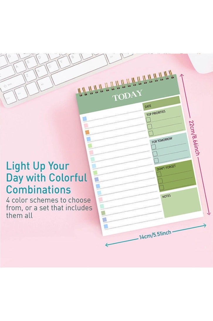 To Do List Notepad - Daily Planner Notepad Undated 52 Sheets, 5.51" x 8.66" Planning Pad Checklist Productivity Note Pad for Work and Personal Organized（Green） - Image 5