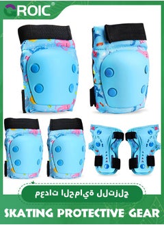 GROIC 6 Pcs Skate Pads for Kids, Knee and Elbow Pads & Wrist Guards Child Adjustable Protective Gear Set for Roller Skates, Cycling, BMX Bike, Skateboard, Inline Skating, Scooter Riding Sports  - Image 2