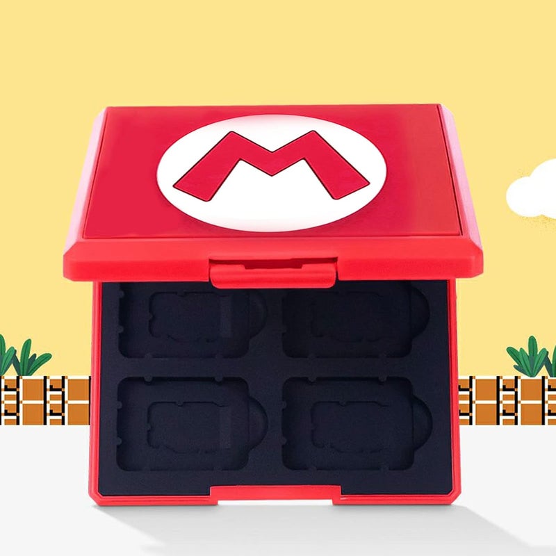 حقيبة بطاقات ألعاب لجهاز Nintendo Switch، حامل بطاقات ألعاب محمول، حقيبة تخزين بطاقات ألعاب بغلاف صلب، منظم بطاقات Switch بسعة كبيرة مع 12 فتحة للبطاقات (أحمر M) - Image 5