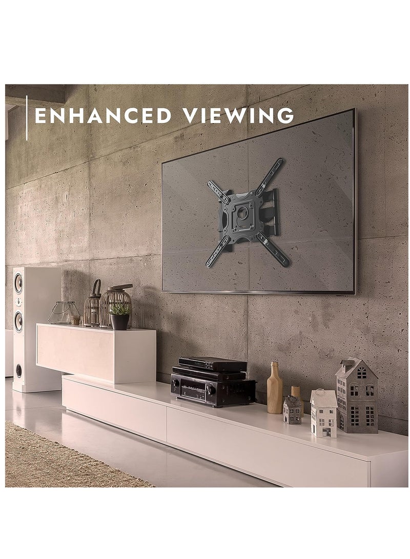 ELTRAZONE TV Wall Bracket Mount for 24-60 Inch Screens, VESA 100x100mm up to 400x400mm, Tilts Swivels & Extends for Flat & Curved TVs, Includes Spirit Level - Image 3