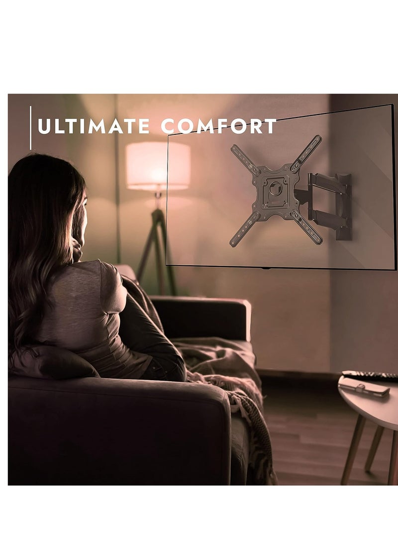 ELTRAZONE TV Wall Bracket Mount for 24-60 Inch Screens, VESA 100x100mm up to 400x400mm, Tilts Swivels & Extends for Flat & Curved TVs, Includes Spirit Level - Image 5