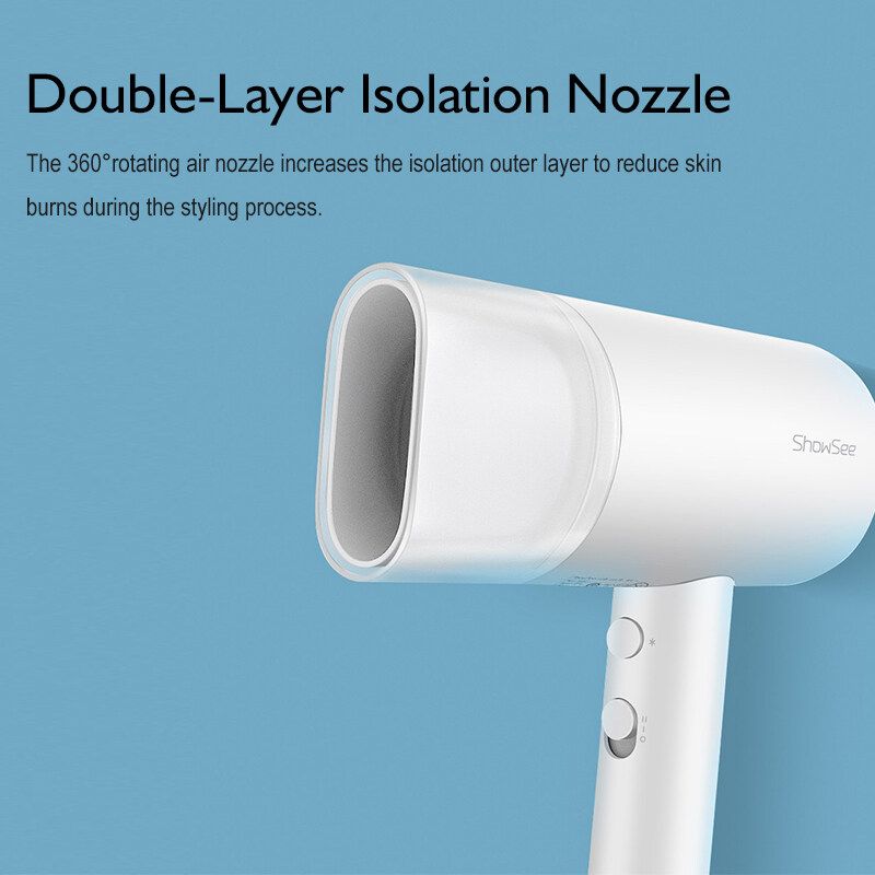 Showsee A1 Salon Negative Ion Hair Dryer, 3-in-1 Diffuser for Fast Drying, White - Image 3