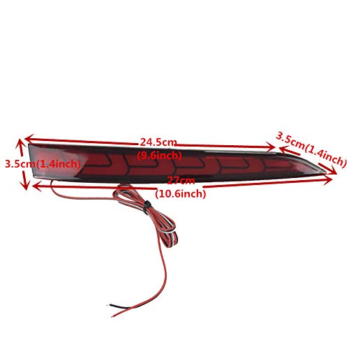 PRIKNIK Car Reflector Led Brake Light Bumper(Rear/Back) Drl Back Tail Light Design Compatible With H-yundai New V-erna 2017-2018- Set of 2 Pcs with wiring - Image 4