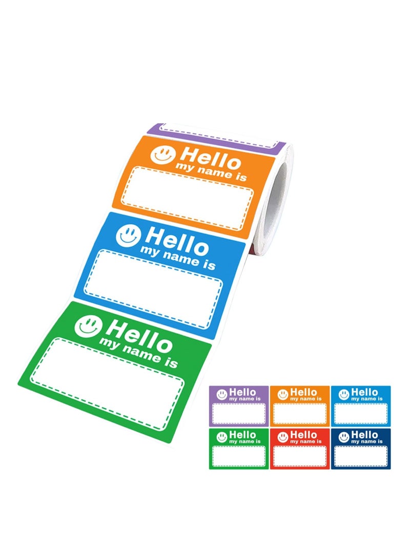 SYOSI Name Tag Stickers, "Hello, My Name is" Colorful Name Tags for Schools, Offices, Themed Parties, Families, and Competitions, 1.97in*2.95in, 250 Pcs  - Image 1