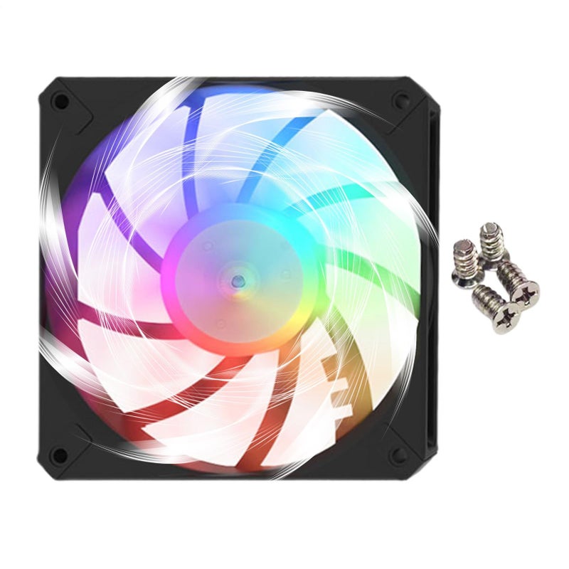 مروحة كمبيوتر شخصي صامتة رفيعة باللون الأسود RGB لتبريد المشعاعات وتحسين تدفق الهواء - Image 2
