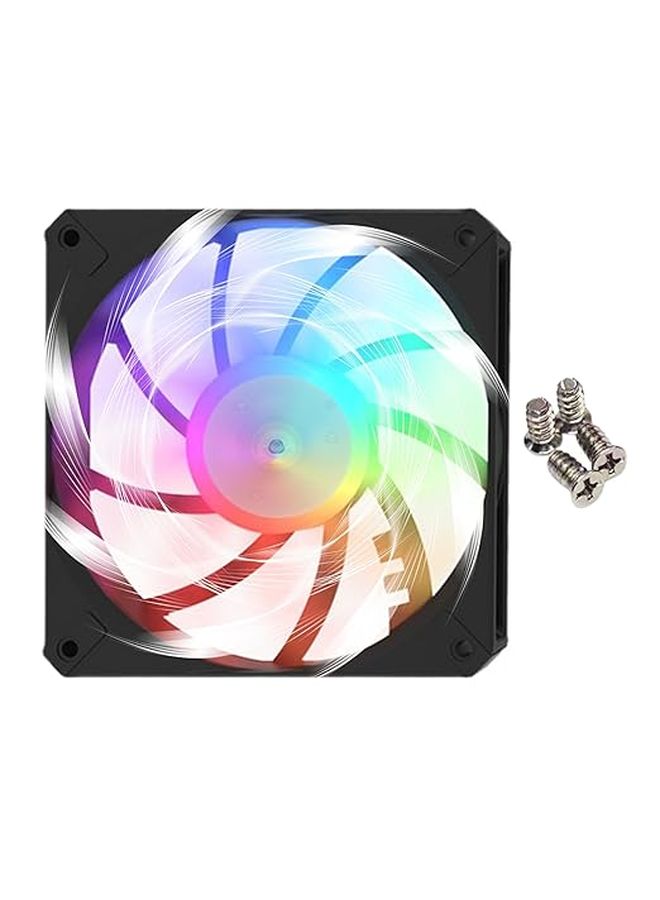 مروحة كمبيوتر شخصي صامتة رفيعة باللون الأسود RGB لتبريد المشعاعات وتحسين تدفق الهواء - Image 1