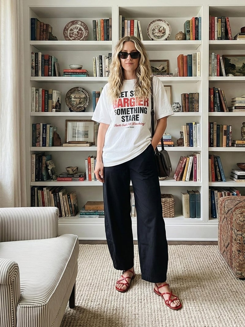 LOMON Black Barrel Travel Pants for Women High Waisted Casual Baggy Carpri Crop Palazzo Slacks 2026 Outfit, Black - Image 4