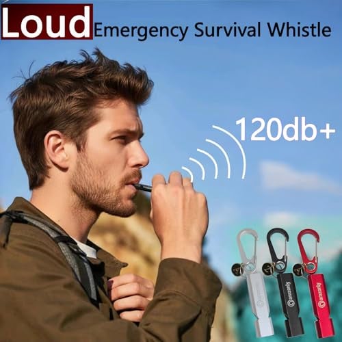 Amzonly Emergency Whistles, 120db Safety Whistle with Carabiner Clip for Keychain, Survival Shrill Loud for Camping Hiking Boating, 2Pack Silver - Image 4