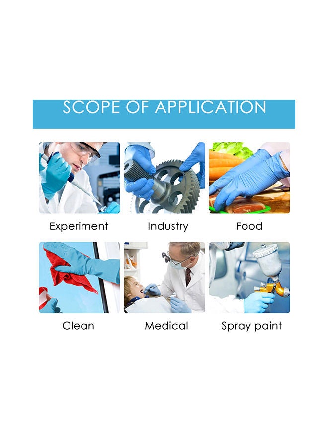 Loquat Acid Proof Protective Gloves Blue 22 x 5 x 10centimeter - Image 5