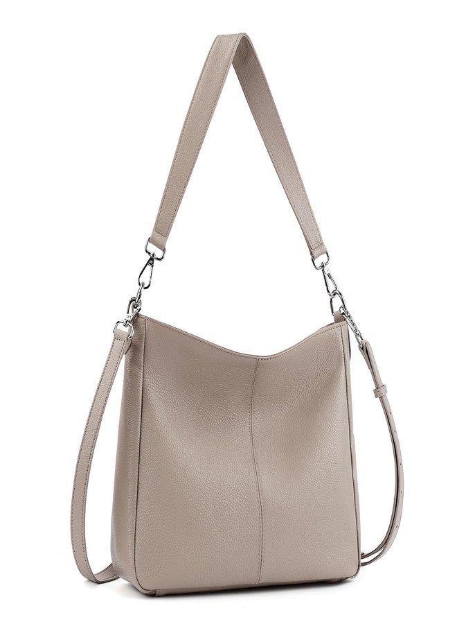 befen Genuine Leather Hobo Bags Purses for Women, Women's Shoulder bag Handbags Crossbody Bag with 2 Shoulder Straps, Taupe - Image 1