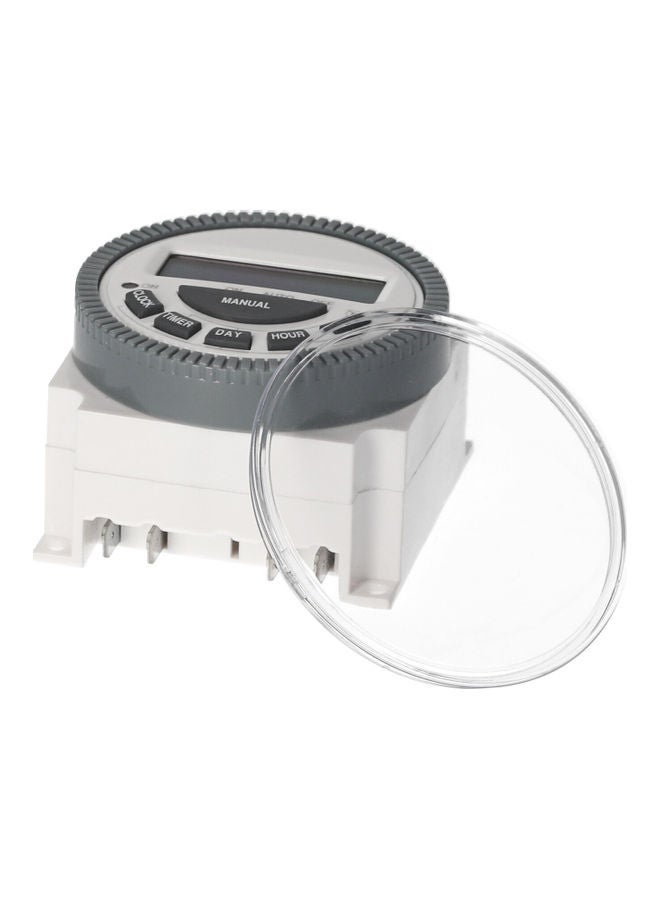 NIBEMINENT TM-619 Programmable Digital Timer Switch with Dust Cover White/Grey - Image 4