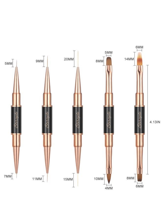 Etercycle Double-Ended Acrylic Nail Art Brushes Set, Gel Polish Nail Art Design Pen Painting Tools Nail Art Liner Brush and Nail Dotting Pen for Acrylic Application Salon at Home DIY Manicure - Image 3