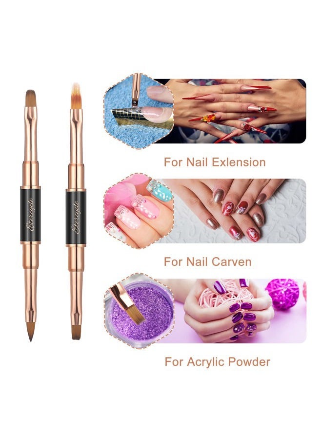 Etercycle Double-Ended Acrylic Nail Art Brushes Set, Gel Polish Nail Art Design Pen Painting Tools Nail Art Liner Brush and Nail Dotting Pen for Acrylic Application Salon at Home DIY Manicure - Image 4
