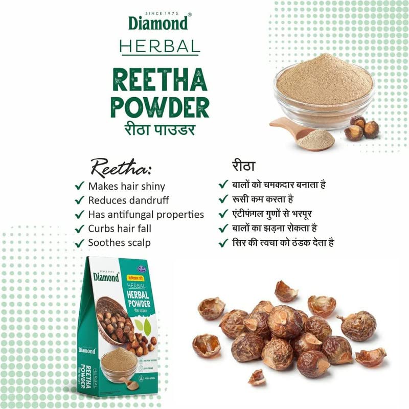 Diamond Herbal Reetha Powder  Chemical Free 150gPack of 3 - Image 2