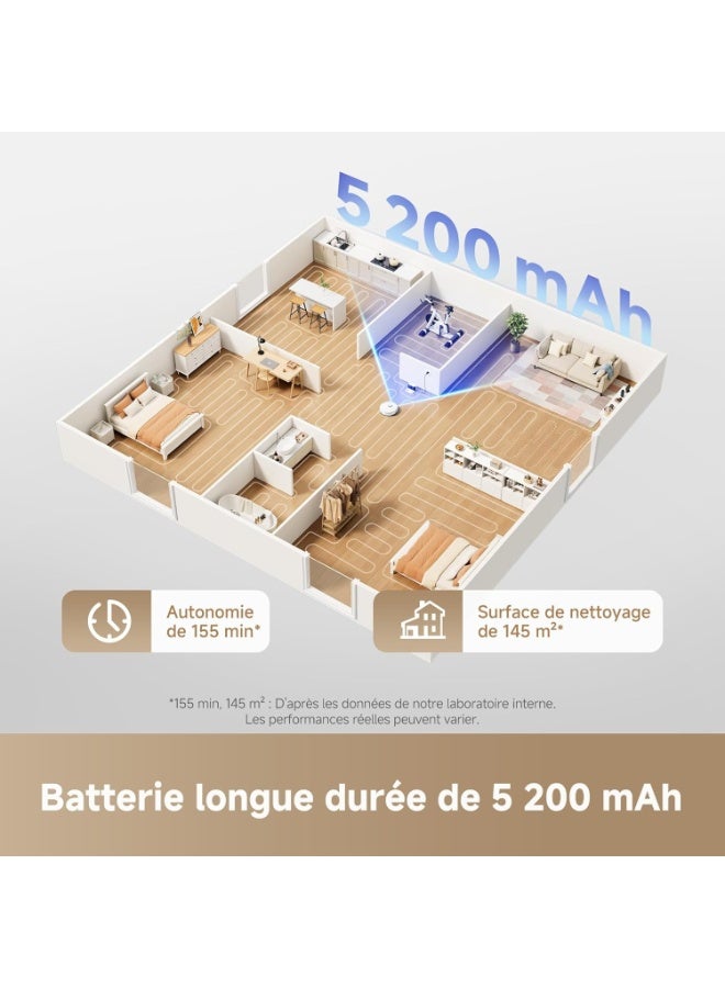 Dreame L10s Pro Gen 2 Robot Vacuum Cleaner 7000 Pa, Automatic Mop Lifting, Ultrasonic Carpet Detection, Compatible with Siri/Dreamehome, Pet Hair, Hard Floor and Carpet - Image 2